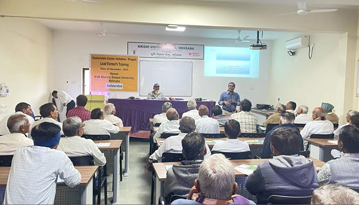 Castor farmers get lessons on smart agricultural practices from senior scientists